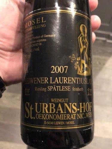 Weingut Nik Weis St Urbans Hof Leiwener Laurentiuslay Riesling