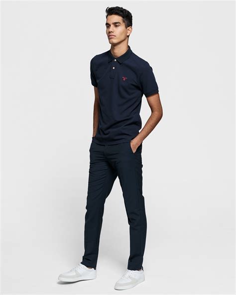 Gant Erkek Lacivert Kontrast Yaka Pique Rugger Polo Xxxl