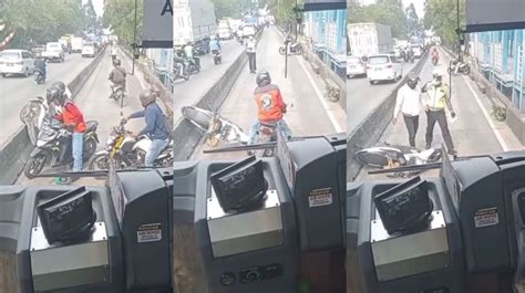 Video Viral Pengendara Sepeda Motor Ditilang Polisi Gara Gara Lewat