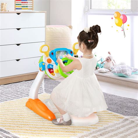 Kids Steering Wheel Pretend Play Toy Set with Lights and Sounds - Costway