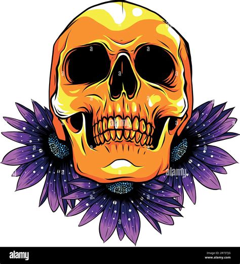 Vector Illustration Of Human Skull Digital Draw Stock Vector Image