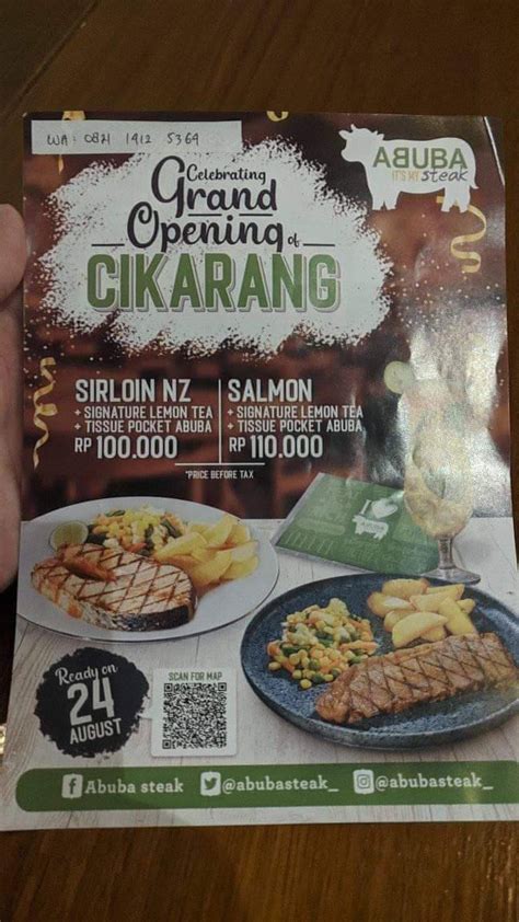 Menu At ABUBA Steak Cikarang Restaurant Bekasi Regency