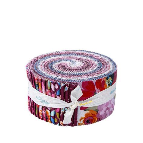 Poppies Plumes Strip Roll Jelly Roll Rolie Polie By Lila