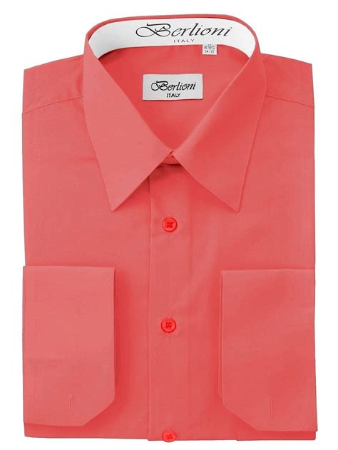 Mens Solid Color Dress Shirt