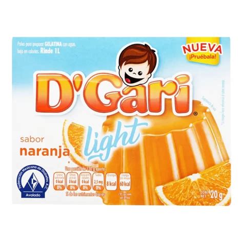 Polvo Para Preparar Gelatina Dgari Light Naranja 20gr Balu