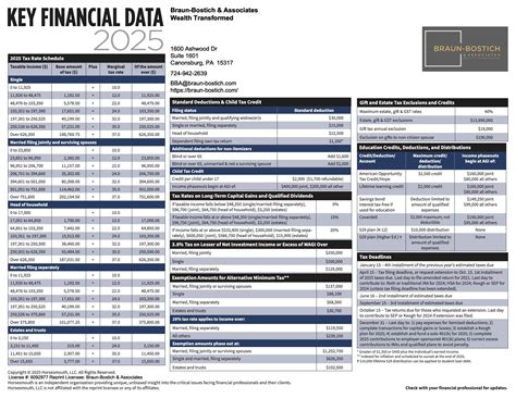 Financial Data & Deadlines — Braun-Bostich & Associates | Financial