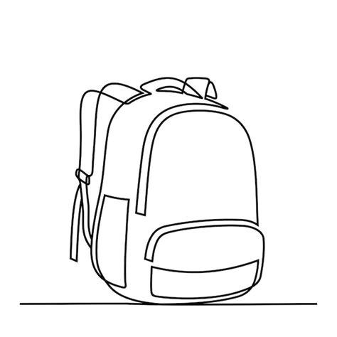 Desenho De Mochila Escolar - Mochila escolar para estudantes em estilo de linha contínua de volta ao ...