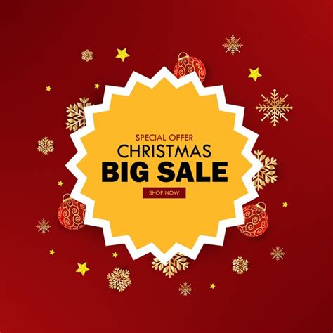 Premium Vector Golden Christmas Sale Banner Design