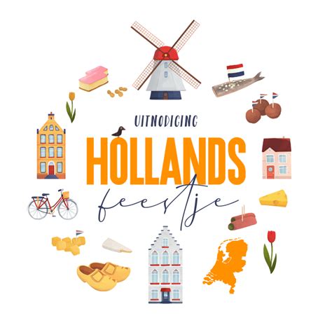 Uitnodiging Hollands Feestje Thema Molen Borrel Kaartje2go