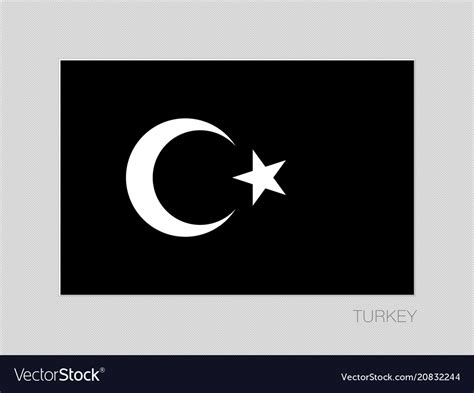 Black turkish flag with white crescent and star Vector Image