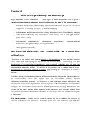 Chapter The Modern Age Docx Chapter The Last Stage Of