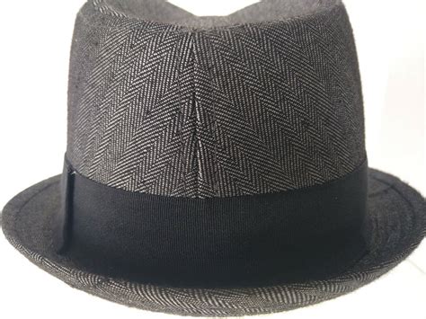 Stetson All American Fedora Hat Size Gray Herringbone Gem