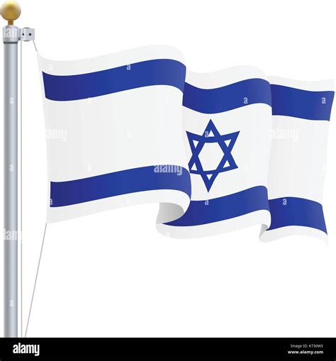 Ondeando La Bandera De Israel Aislado Sobre Un Fondo Blanco