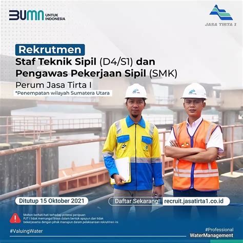 INFO LOKER Perum Jasa Tirta I Departemen Teknik Sipil Universitas