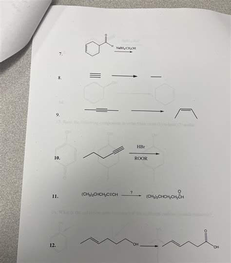 Solved Nabha Ch Oh Rank The Following Compounds In