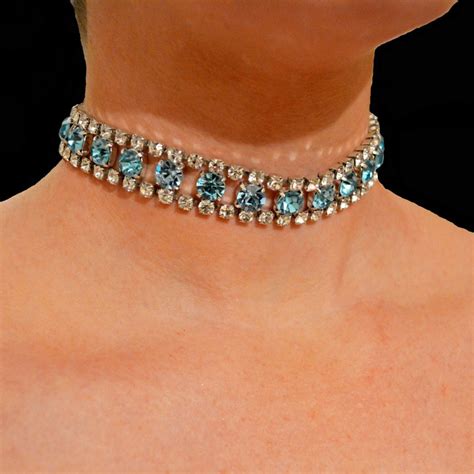 Swarovski Crystal Elements Aquamarine Choker Necklace Krystal London Special Occasion Jewellery