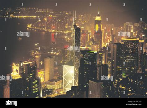 Hong Kong Night Skyline Stock Photo - Alamy