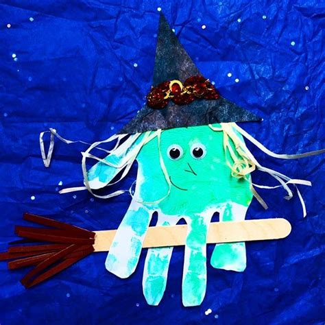 Handprint Witches 🧙‍♀️ M and I have been turning her handprints into witches (check out her five ...