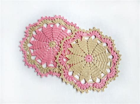 Crochet Valentines Doily Pastel Colors Doily Heart Crochet Etsy