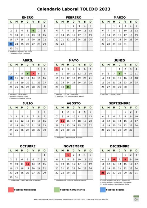 Calendario Laboral Toledo Con Festivos