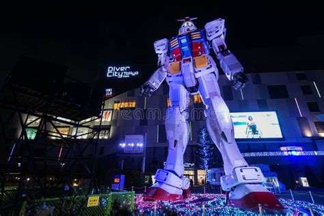 Odaiba Gundam Model at Night Editorial Photo - Image of giant, anime ...