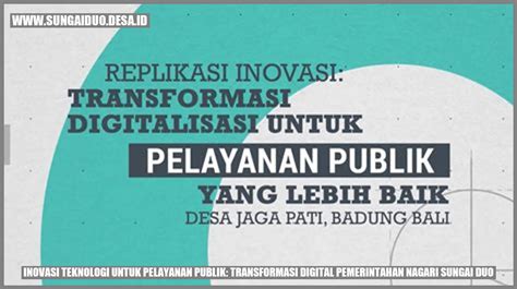 Inovasi Teknologi Untuk Pelayanan Publik Transformasi Digital