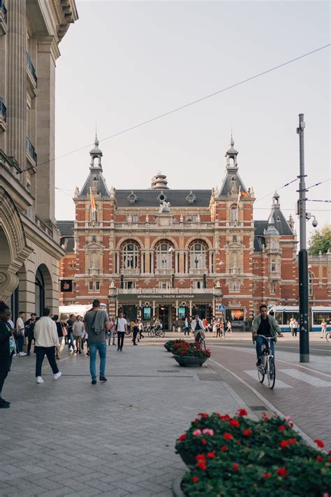 Sidewalk with International Theater of Amsterdam behind · Free Stock Photo