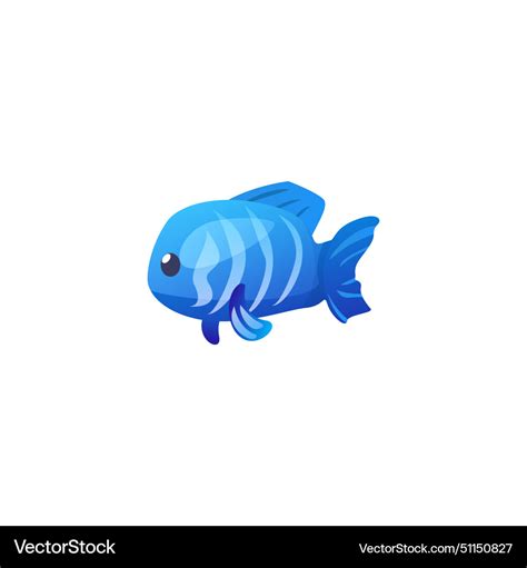 Isolated of blue fish Royalty Free Vector Image