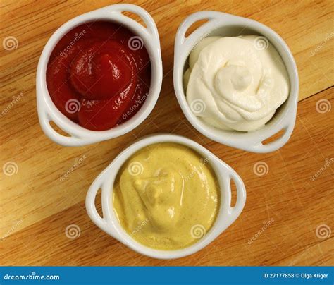 Mustard Ketchup And Mayonnaise Stock Photo Image Of Nutritious Mayo