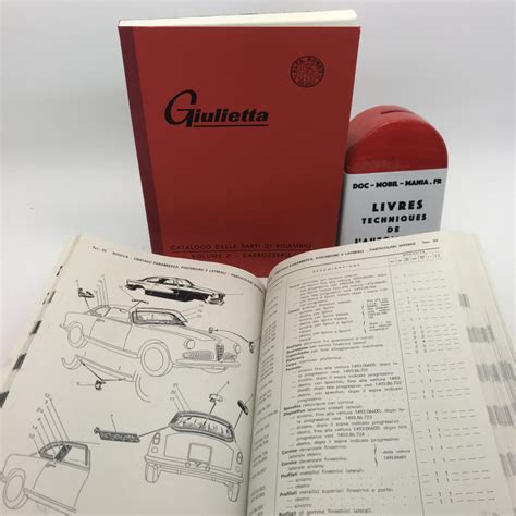 Catalogue De Pieces Detachees Alfa Romeo Giulietta Vol