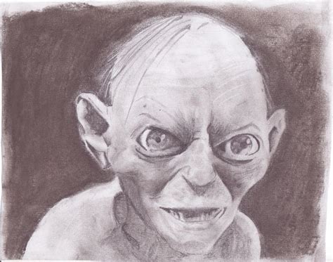 Gollum Drawing | Drawings, Art challenge, Color pencil art