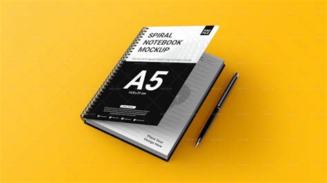 Spiral Notebook A5 Mockup Graphics Motion Array