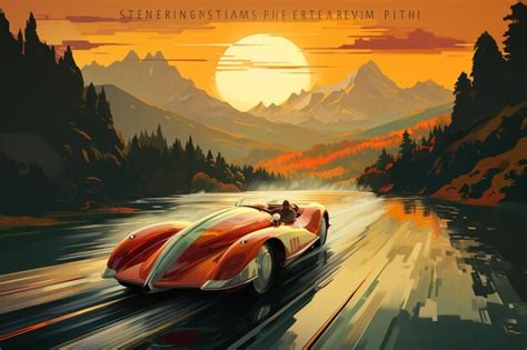 Premium Ai Image A Poster For The Race Car Shows A Man Driving A Red