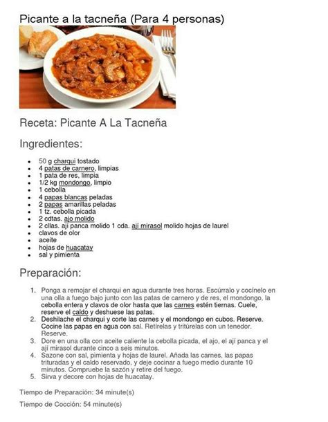 Ayuda Porfa Solo En El Texto Instructivo Es De Picante A La Tacne A