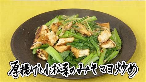 【きょうの料理】「厚揚げと小松菜のみそマヨ炒め」の作り方｜強火で行こうぜ 知っ得レシピ