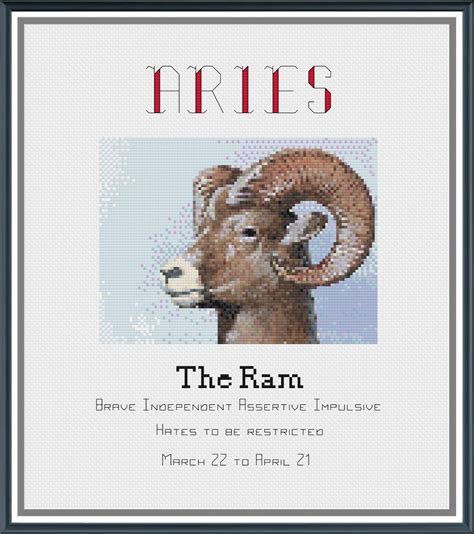 Aries The Ram Cross Stitch Pattern By Quietstormspiritual On Etsy