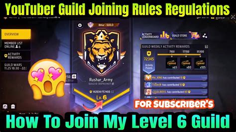 How To Join My Guild Today Rules Level Ff Best Guild Id Join