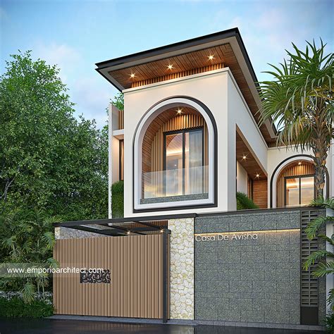 Desain Tampak Depan Dengan Pagar Casa De Avisha Villa Modern Lantai