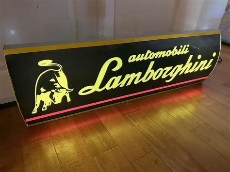 Place Bid Dt Authentic Illuminated Domed Lamborghini Dealership Sign