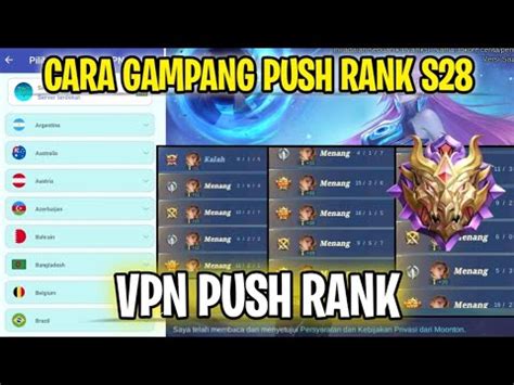 CARA PUSH RANK MUSUH GAMPANG PAKAI VPN MOBILE LEGENDS AUTO CEPAT