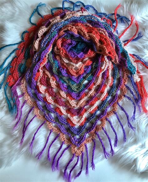 Rainbow Crochet Very Soft Wrap Shawl / Colorful Crochet Allergy Free ...