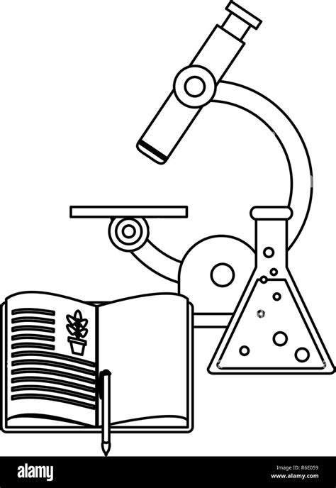 Science experiments and investigation black and white Stock Vector ...