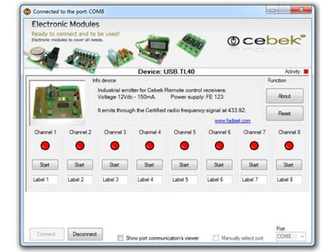 Cebek Usbtl 40 Usb 8 Channel Rf Remote Control Transmitter Quasar Uk