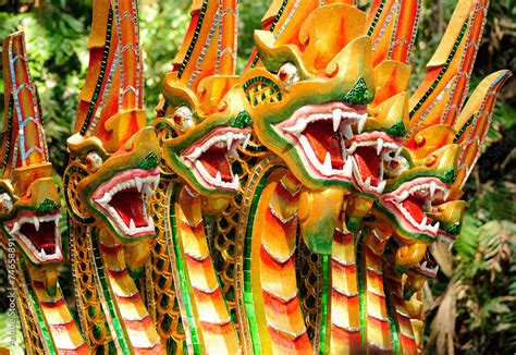 Seven-headed snake statue Stock Photo | Adobe Stock