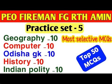 General Awareness Practice Set Osssc Peo Fireman Forest Guard Amin