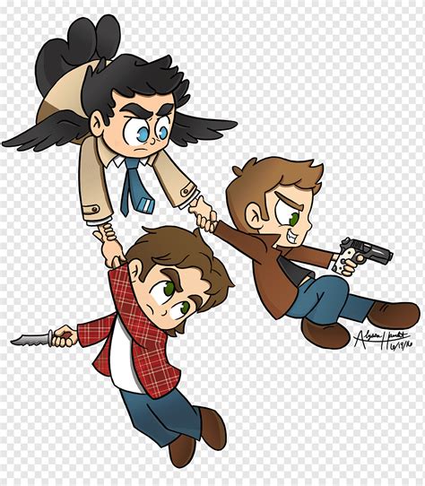 Castiel Sam Winchester Dean Winchester Crowley Desenho Sobrenatural