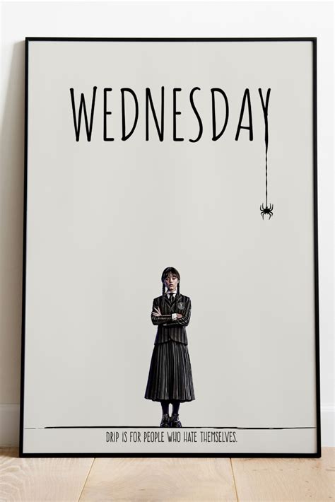 Wednesday Poster Movie Quote Print Contemporary Wall Art Etsy De