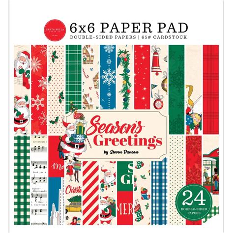 Carta Bella Double Sided Paper Pad 6x6 Season´s Greetings Ciliinpapers