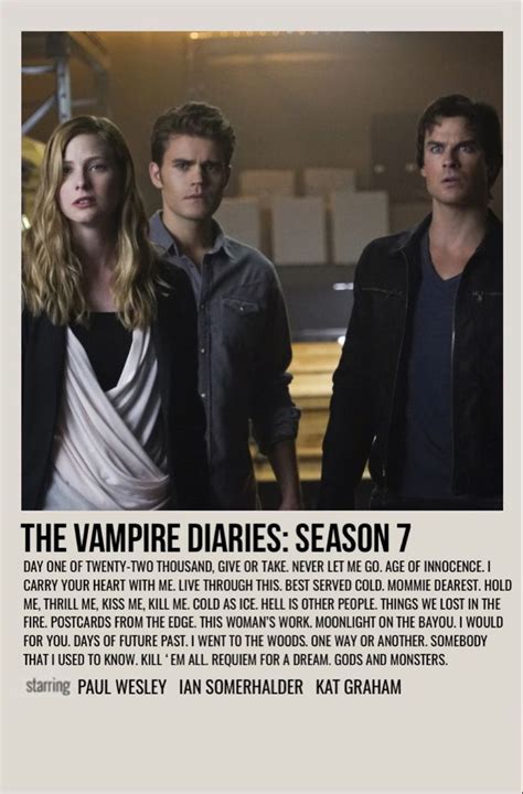 The Vampire Diaries Season 7 Poster With An Image Of Three People