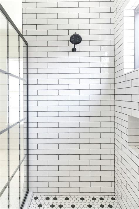 White Tiles Black Grout Can Add Bathroom Value